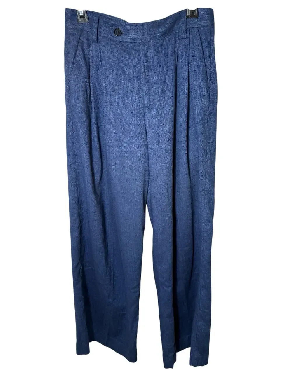 Banana Republic 6 Linen Blend High Rise Pleated Wide Leg Trouser Pants Old Money